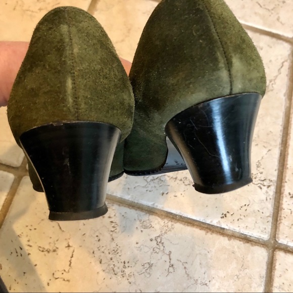 Vintage Green Suede Pumps Heels 6.5 - Picture 4 of 5